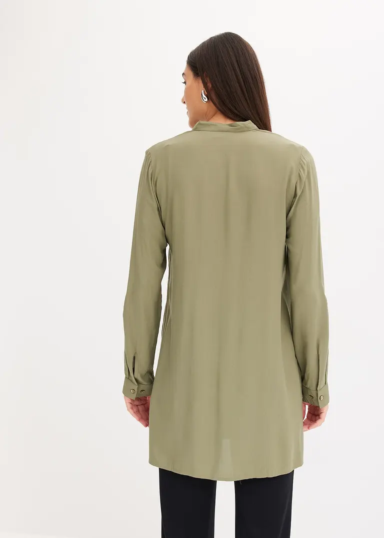 Bonprix Stylische Longbluse Mit Schlitzen - Grün - Damen