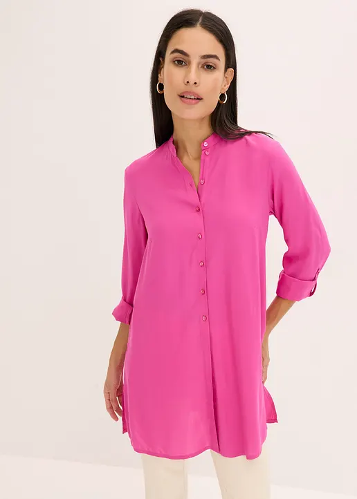 Bonprix Stylische Longbluse Mit Schlitzen - Pink - Damen
