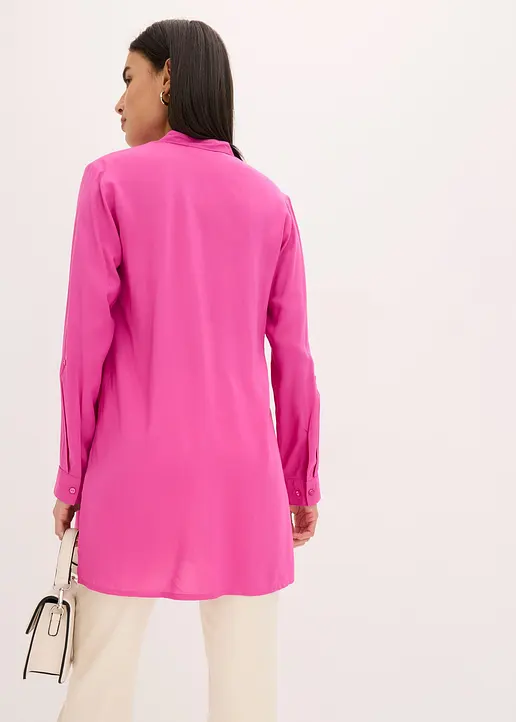 Bonprix Stylische Longbluse Mit Schlitzen - Pink - Damen
