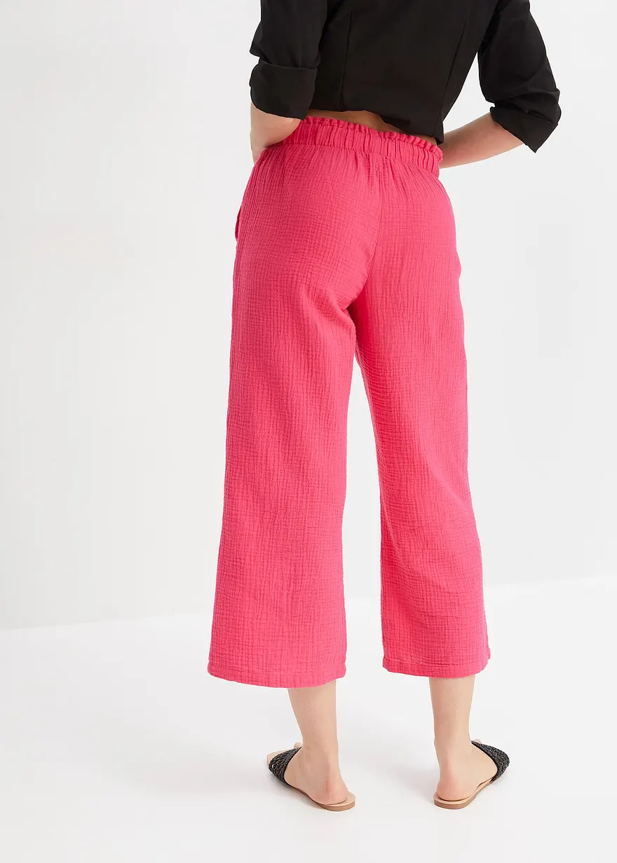 Bonprix Stylische Musselin-Culotte Mit Elastischem Bund. - Pink