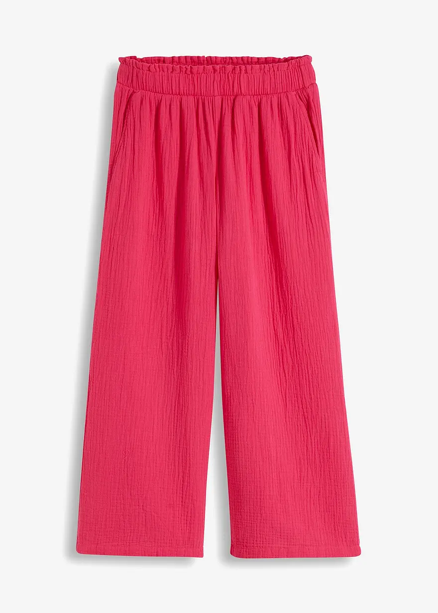 bonprix Stylische Musselin-Culotte mit elastischem Bund. - pink