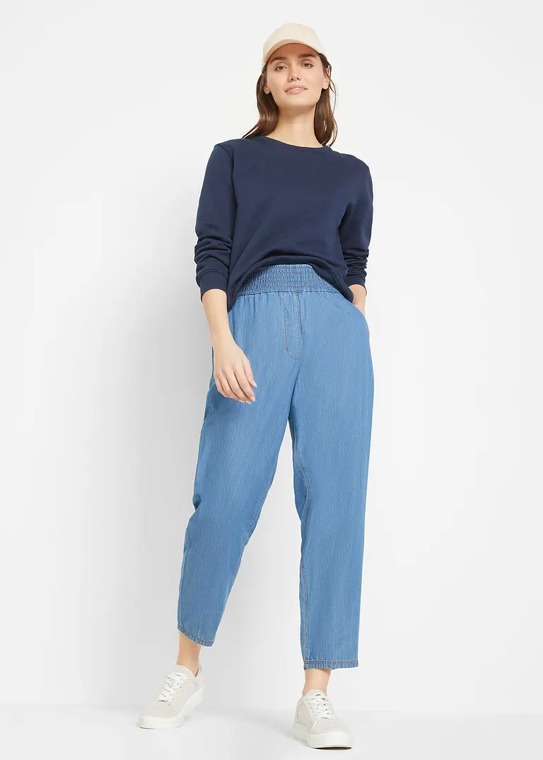 Bonprix Stylische Schlupfjeans Mit Bequembund - Blau - Damen