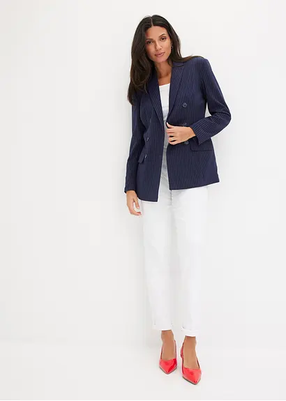 Bonprix Stylischer Blazer Mit Toller Passform - Blau - Damen