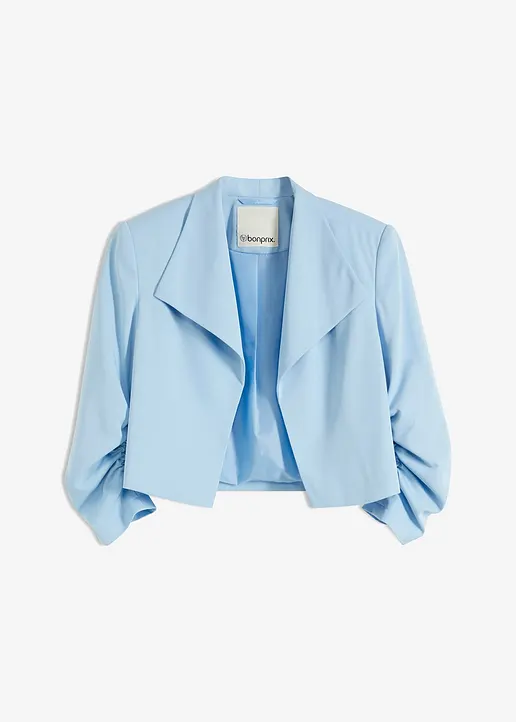 bonprix Stylischer Blazer mit toller Passform und gerafften Ärmeln - blau