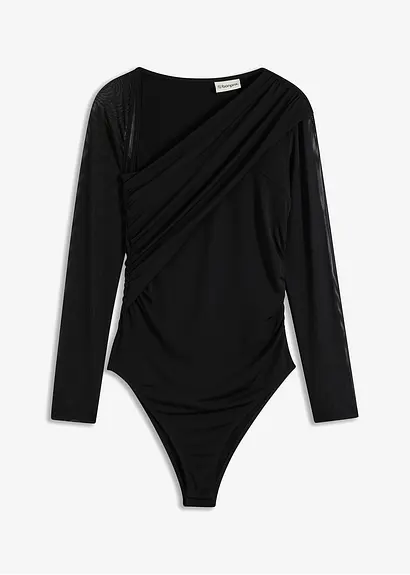 bonprix Stylischer Body mit toller Passform - schwarz - Damen