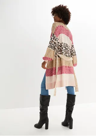 Bonprix Stylischer Cardigan Mit Tollem Bindegürtel - Pink