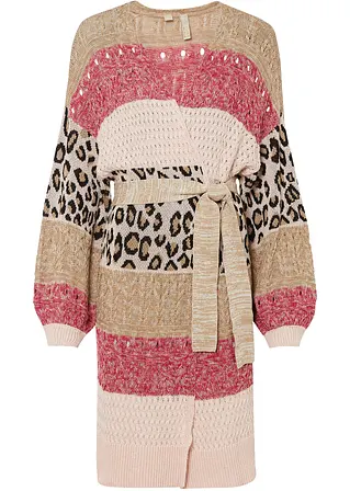 bonprix Stylischer Cardigan mit tollem Bindegürtel - pink
