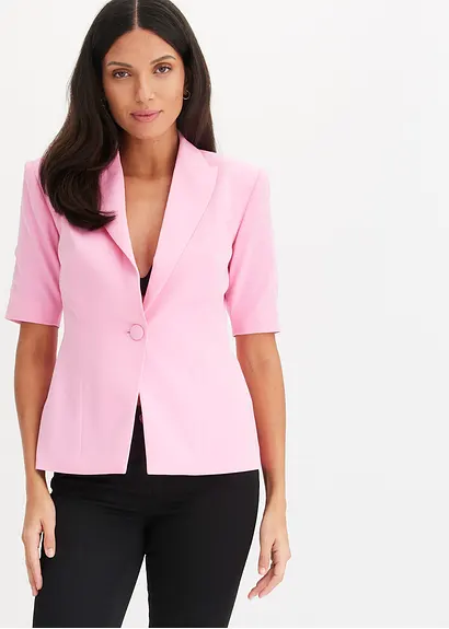 Bonprix Stylischer Cropped Blazer Mit Toller Passform - Rosa