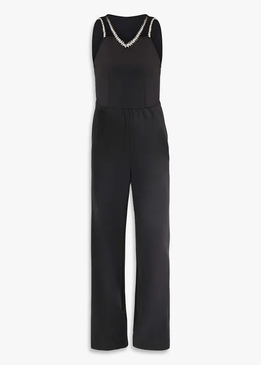 bonprix Stylischer Jumpsuit mit toller Passform - schwarz