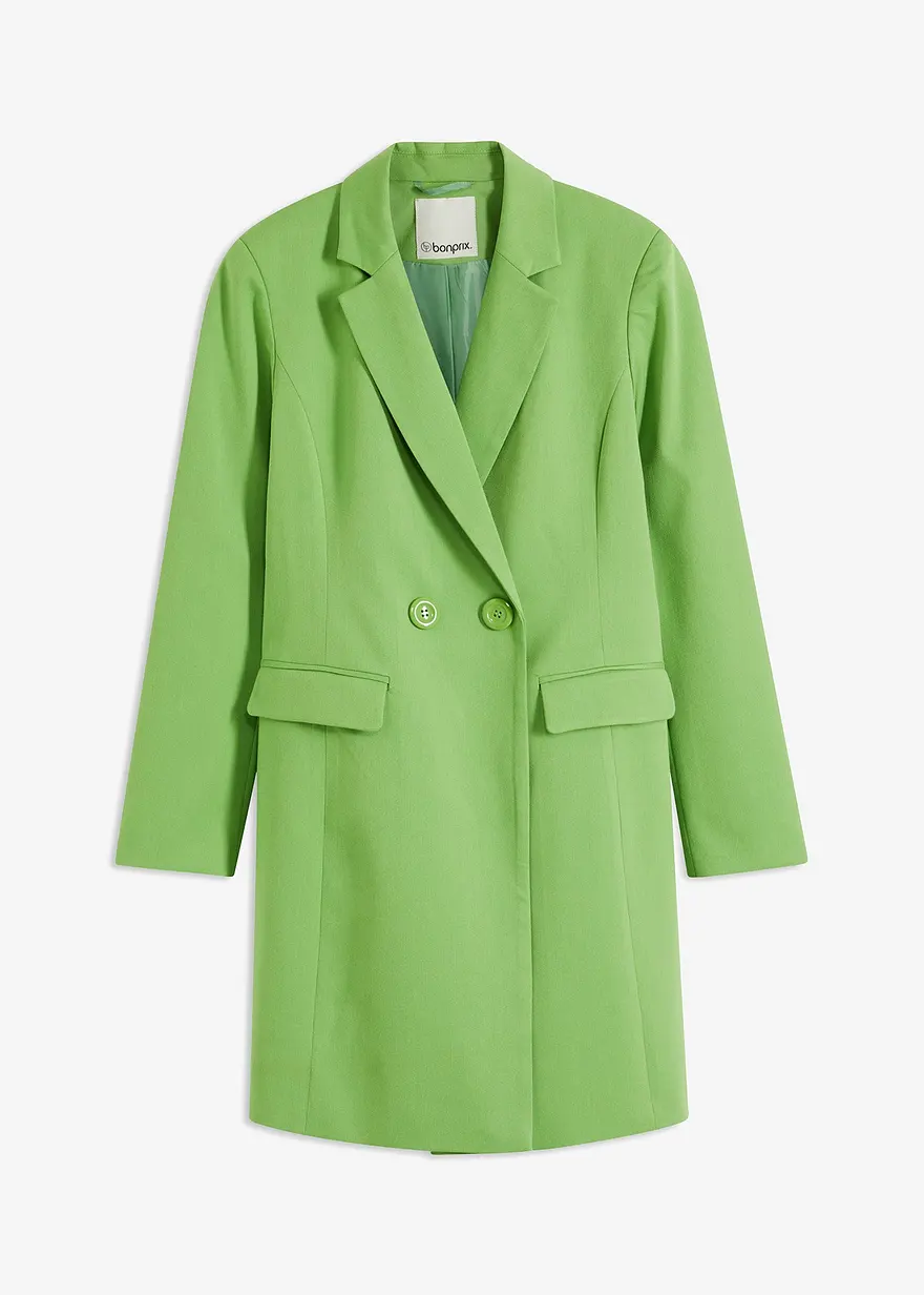 bonprix Stylischer Longblazer mit V-Ausschnitt - grün - Damen