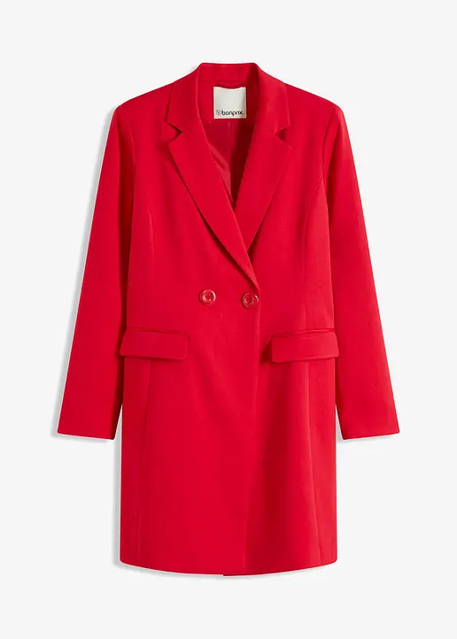 bonprix Stylischer Longblazer mit V-Ausschnitt - rot - Damen