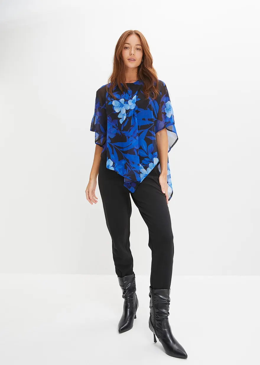 Bonprix Stylischer Overall Mit Überwurf - Schwarz - Damen