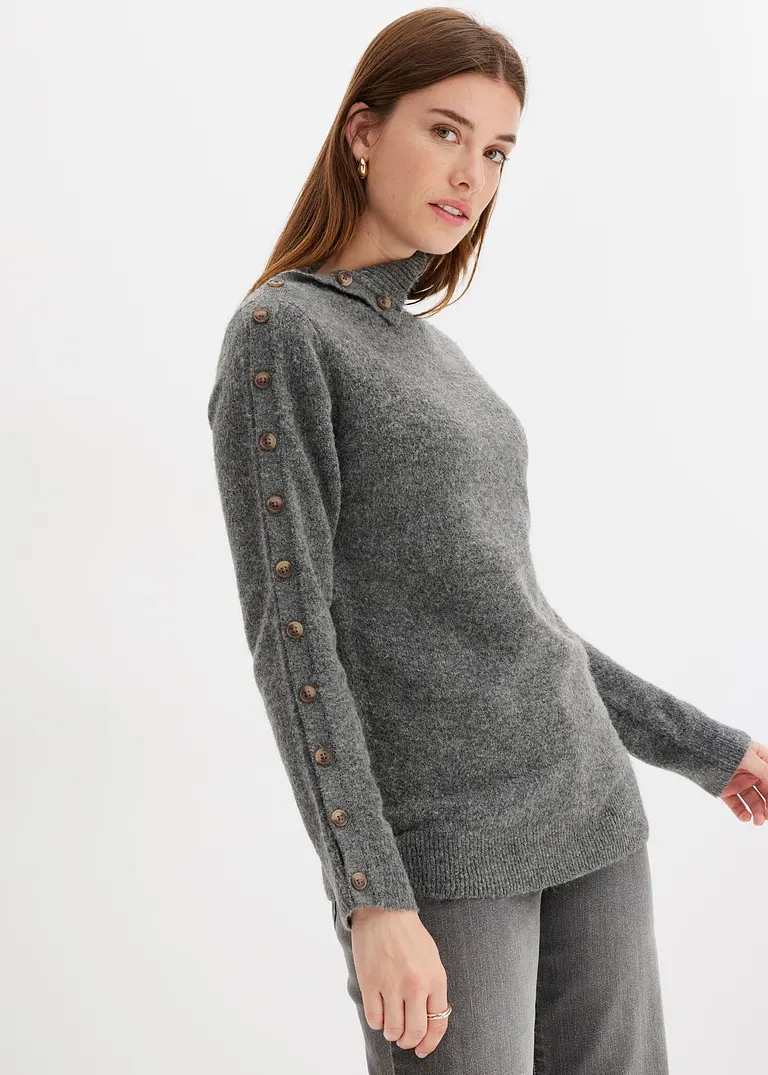 Bonprix Stylischer Pullover Mit Toller Passform - Grau - Damen