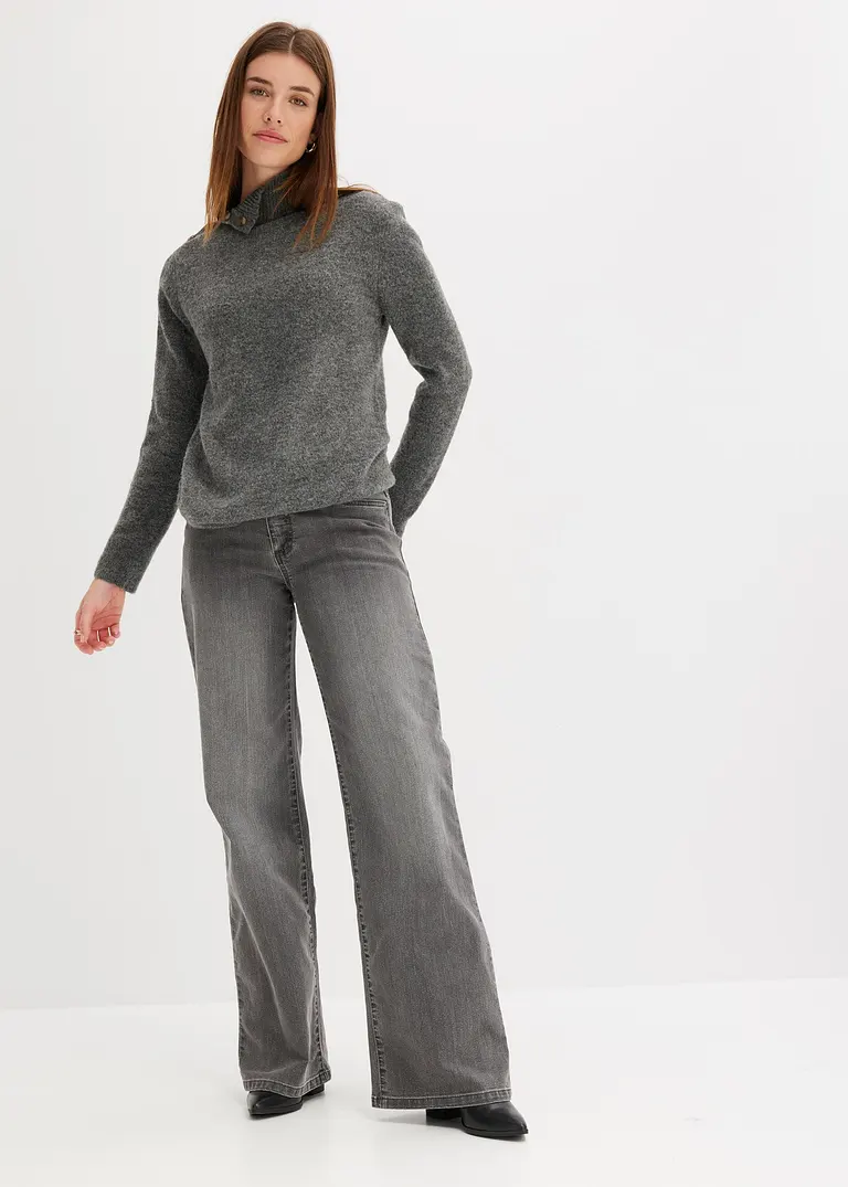 Bonprix Stylischer Pullover Mit Toller Passform - Grau - Damen