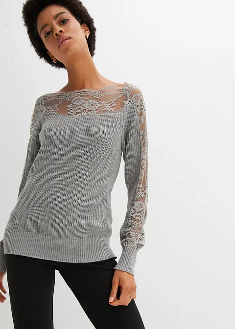 Bonprix Stylischer Pullover Mit Toller Passform - Grau - Damen