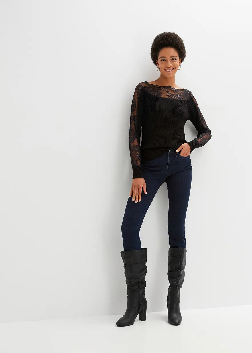Bonprix Stylischer Pullover Mit Toller Passform - Schwarz