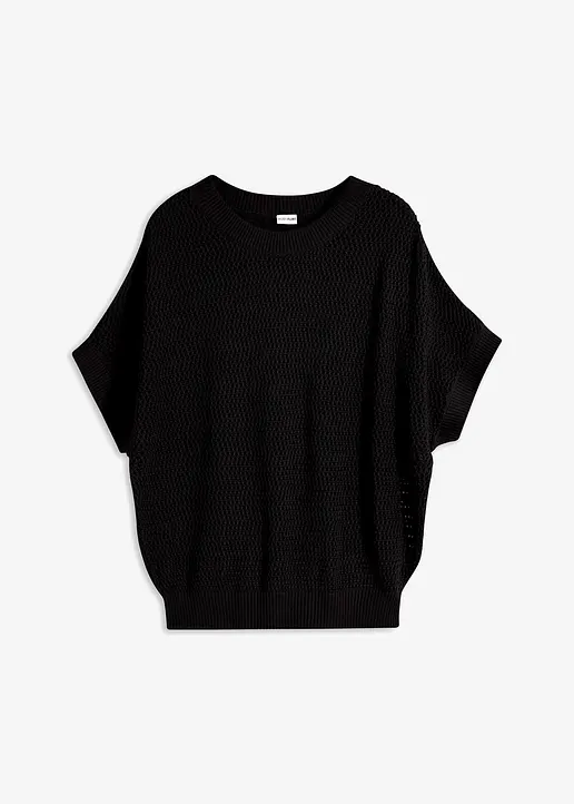 bonprix Stylischer Pullover perfekt zum darüber ziehen - schwarz - Damen