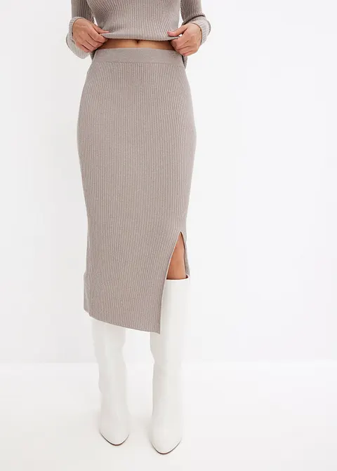 Bonprix Stylischer Rock Mit Toller Passform - Grau - Damen