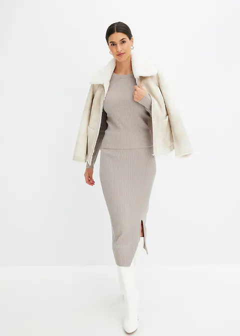 Bonprix Stylischer Rock Mit Toller Passform - Grau - Damen
