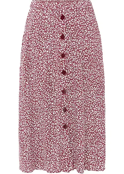 bonprix Stylischer Viskoserock mit aufgesetzten Taschen und Bequembund