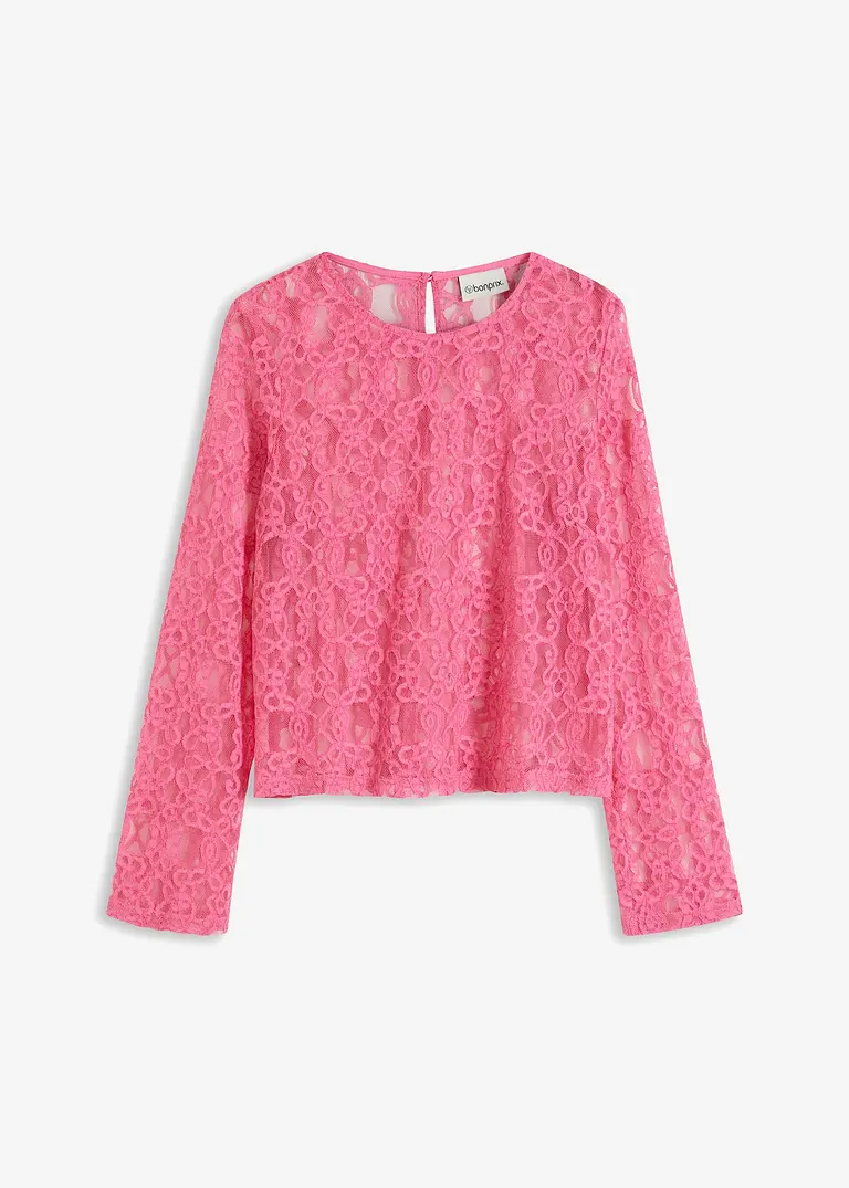 bonprix Stylisches Blusenshirt mit leichter Transparenz - pink