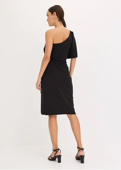Bonprix Stylisches Kleid In Midilänge - Schwarz - Damen