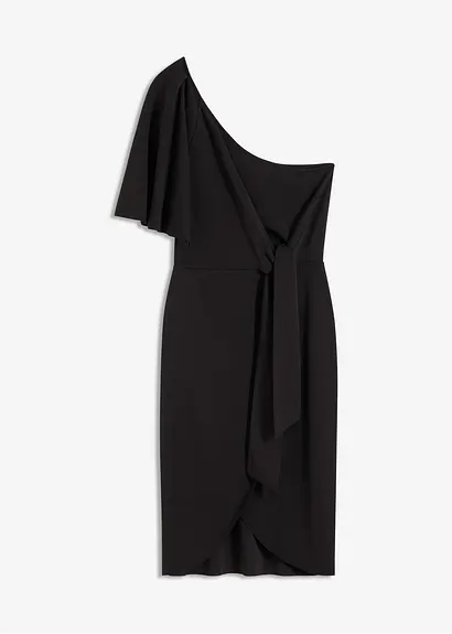 bonprix Stylisches Kleid in Midilänge - schwarz - Damen