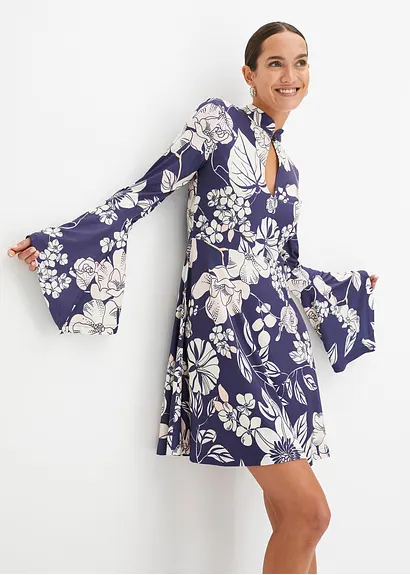 Bonprix Stylisches Kleid Mit Cut Out Im Ausschnitt Und Ausgestellten Ärmeln