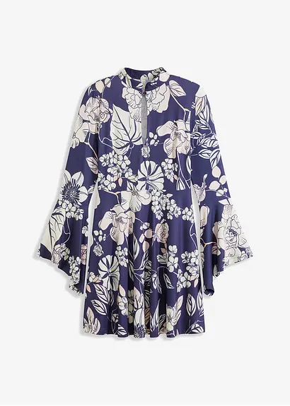bonprix Stylisches Kleid mit Cut Out im Ausschnitt und ausgestellten Ärmeln