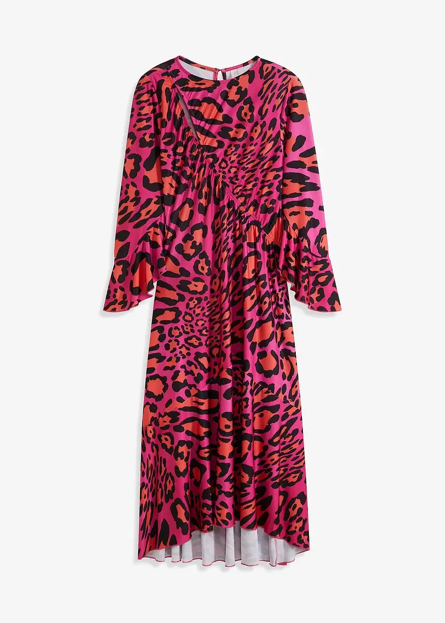 bonprix Stylisches Kleid mit Cutouts am Ausschnitt und Volantärmeln