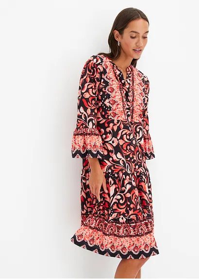 Bonprix Stylisches Kleid Mit Moderner Passform - Schwarz