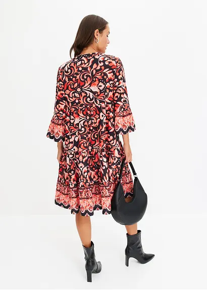 Bonprix Stylisches Kleid Mit Moderner Passform - Schwarz