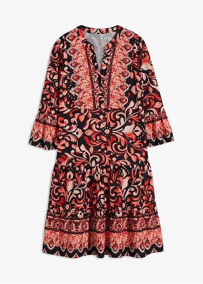 Bonprix Stylisches Kleid Mit Moderner Passform - Schwarz