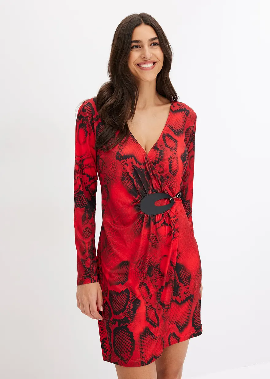 Bonprix Stylisches Kleid Mit Tiefem Ausschnitt - Rot - Damen