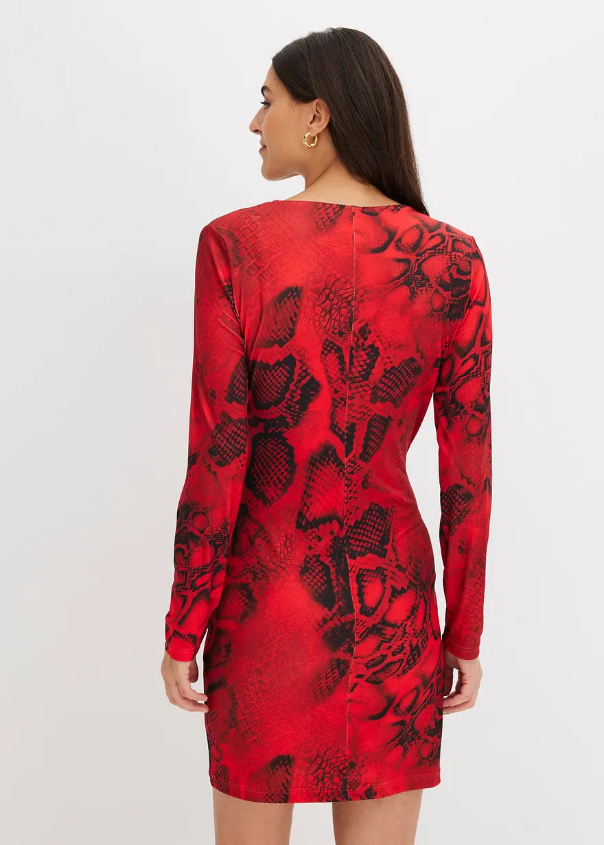 Bonprix Stylisches Kleid Mit Tiefem Ausschnitt - Rot - Damen
