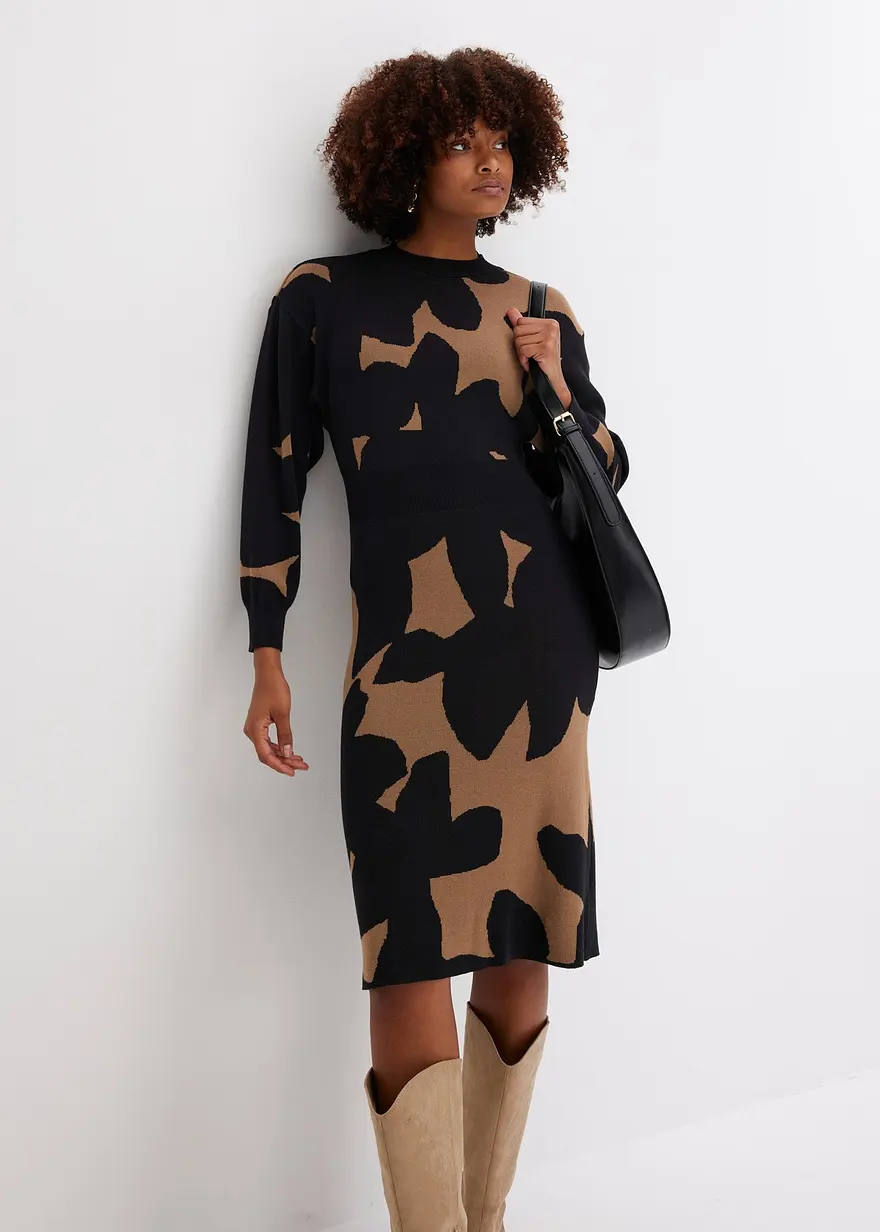 Bonprix Stylisches Kleid Mit Toller Passform - Beige - Damen