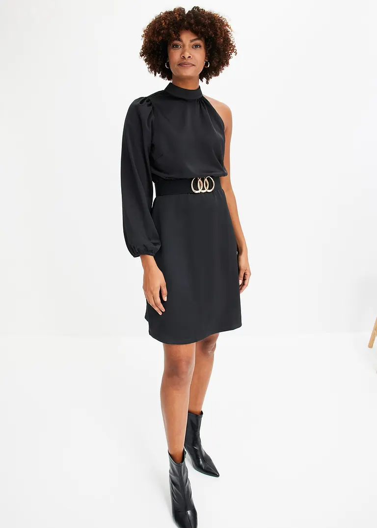 Bonprix Stylisches Kleid Mit Toller Passform - Schwarz - Damen