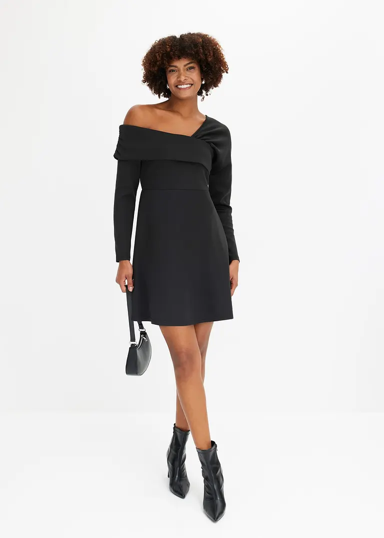 Bonprix Stylisches Kleid Mit Toller Passform - Schwarz - Damen