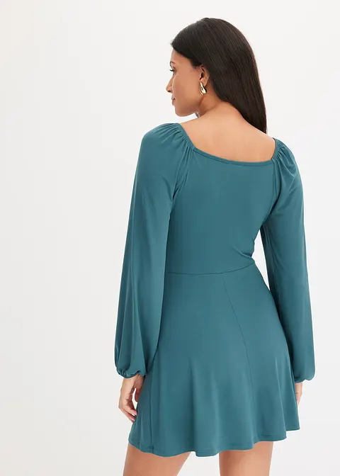 Bonprix Stylisches Kleid Mit Toller Passform Und Cut-Out Vorne - Petrol