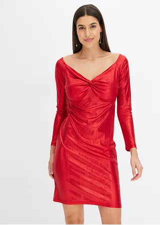 Bonprix Stylisches Kleid Mit Toller Passform Und Knoteneffekt In Glanzoptik