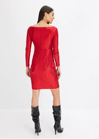 Bonprix Stylisches Kleid Mit Toller Passform Und Knoteneffekt In Glanzoptik