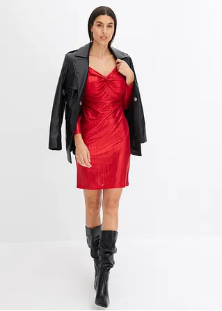 Bonprix Stylisches Kleid Mit Toller Passform Und Knoteneffekt In Glanzoptik