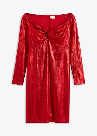 bonprix Stylisches Kleid mit toller Passform und Knoteneffekt in Glanzoptik