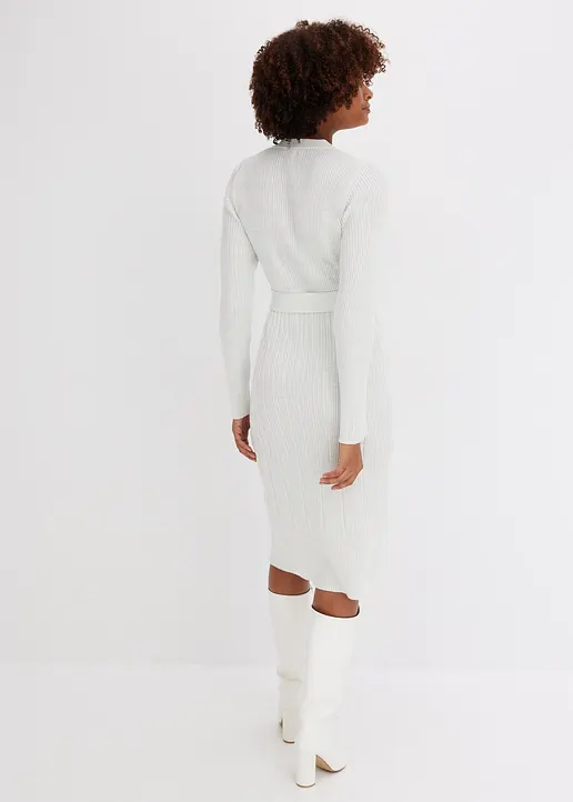 Bonprix Stylisches Kleid Mit Toller Passform Und Schönem Bindeband - Weiß