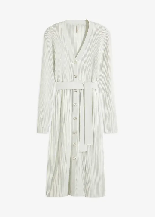 bonprix Stylisches Kleid mit toller Passform und schönem Bindeband - weiß