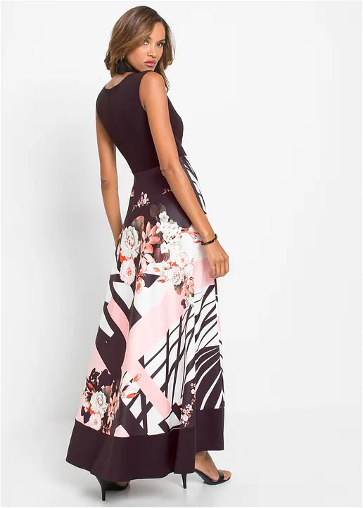 Bonprix Stylisches Kleid Mit Weitem Rock - Schwarz - Damen