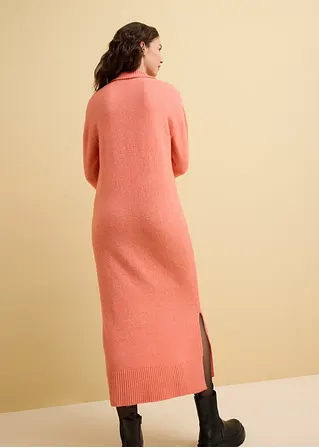 Bonprix Stylisches Langes Strickkleid Mit Seitlichen Schlitzen - Rosa