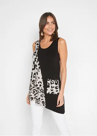 Bonprix Stylisches Longtop Gut Kombinierbar - Schwarz - Damen