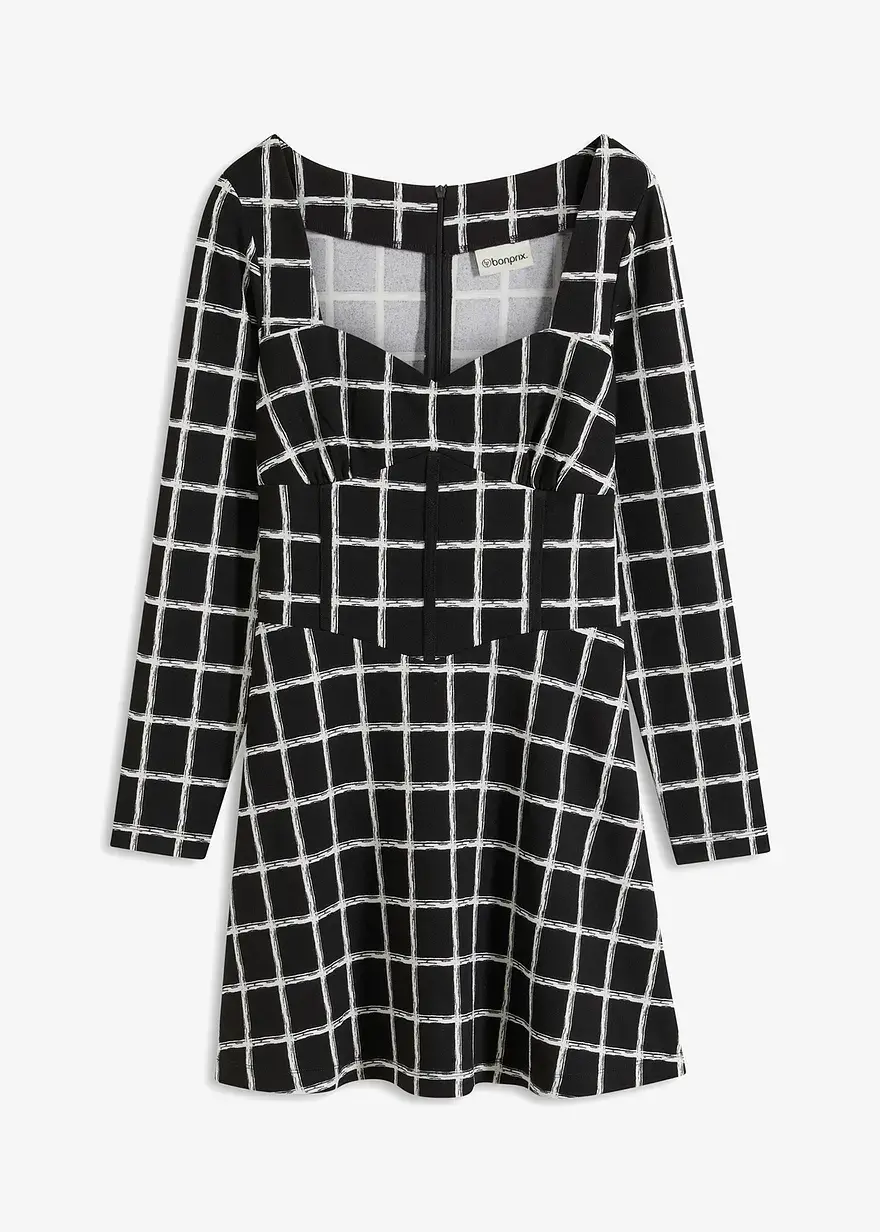 bonprix Stylisches Minikleid mit Schnürung vorne - schwarz