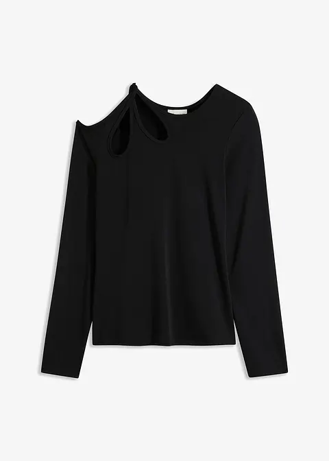 bonprix Stylisches Shirt mit eng anliegender Passform - schwarz